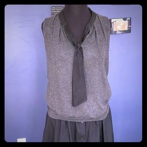 Ecru sleeveless blouse